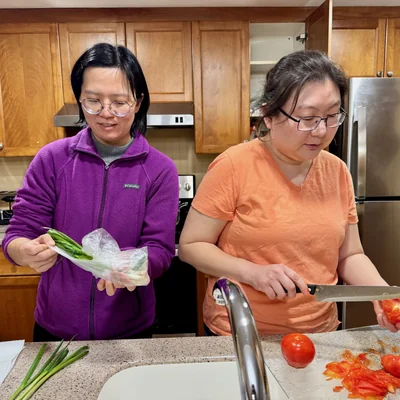 Daisy and Nan cooking