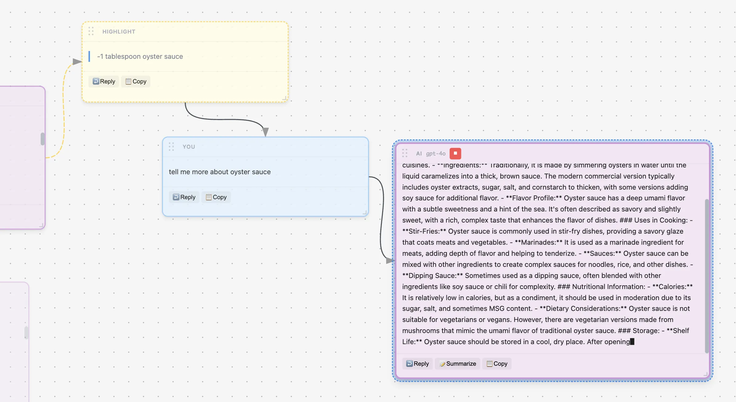 Result of highlight and branch showing the blockquote excerpt